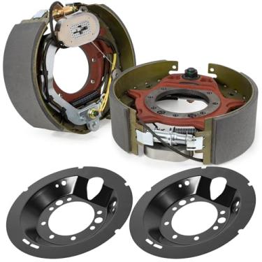 Imagem de Freio de reboque 10k 31 cm x 9,8 cm Um par para eixos de reboque de 4,5 kg (10 k), conjunto de placa de suporte de freio elétrico com flang de freio de 7 parafusos compatível com Dexter K23-438-00 K23