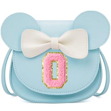 Imagem de OYLOLA Presentes De Aniversário Para Meninas 3, 4, 5, 6, 7 E 8 Anos, Bolsa Infantil Com Inicial, Azul, Crianças
