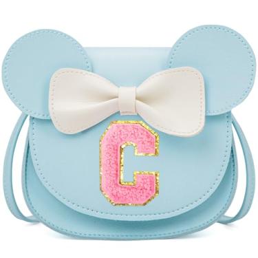 Imagem de OYLOLA Presentes De Aniversário Para Meninas 3, 4, 5, 6, 7 E 8 Anos, Bolsa Infantil Com Inicial, Azul C