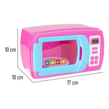 Imagem de Microondas Miniatura De Brinquedo Infantil Menina Rosa - Napolestore