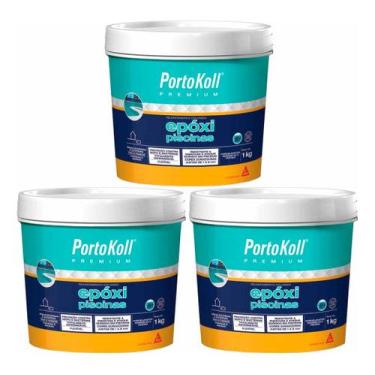 Imagem de 3 Rejunte Epóxi Premium Piscina Azul Piscina 1kg Impermeável - Portoko