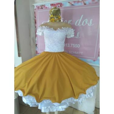 Imagem de Saia Simples Serão Tam Unico - Motumbá, Amarelo queimado