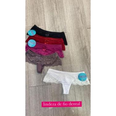 Imagem de Calcinha microfibra com renda fio dental - Evelin