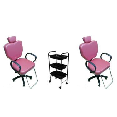 Imagem de cadeiras para salão cabeleireiro e Carrinho auxiliar - Bueno Cadeiras