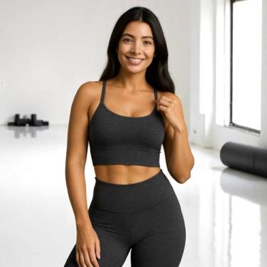 Imagem de Top Fitness ALÇA FINA Com bojo Slim Sutiã Esportivo Academia Corrida Y