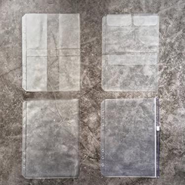 Imagem de Refil de papel/folhas soltas para pasta de arquivo A5 de 21,5 cm com 6 furos e anel redondo (bolso para fichário A5 tudo em conjunto, 1 pacote)