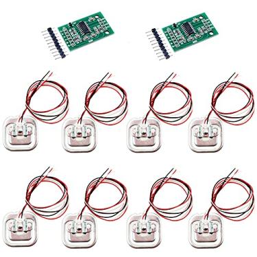 Imagem de NC Conjuntos de Sensor de Pesagem de Célula de Carga Em Escala Humana de 50Kg, Sensor de Meia Ponte de Resistência + Módulo de Peso Amplificador Hx711 A/D, Kit Diy Compatível com Arduino