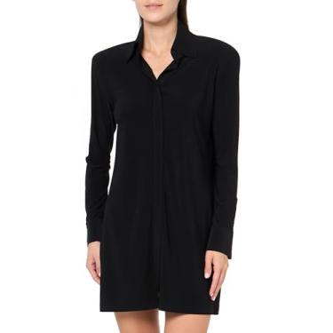 Imagem de Norma Kamali Minivestido feminino Nk Shirt com ombreiras, Preto, P