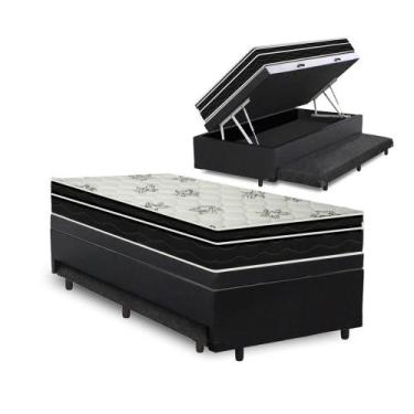 Imagem de Box Baú e Aux + Colchão Mola Ortobom Physcal Nanolastc 88 cm