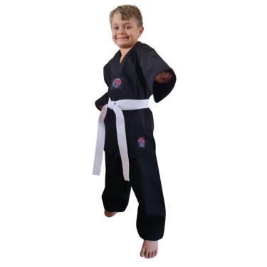 Imagem de Dobok Kimono Taekwondo - Brim Leve - Preto - Adulto - Ariran (M3-8 a 9 anos)