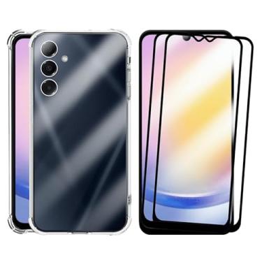 Imagem de Kit 2 Películas Para A25 + Capa Capinha Compatível Samsung Galaxy Vidro 3d Anti Impacto