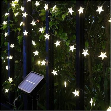 Imagem de 100 Led Solar Star String Lights Luzes De Fada Movidas A Energia Solar Branca Quente Ao Ar Livre 8 Modos De Iluminação De Festival à Prova D'água Para Jardim Pátio, Onecolor, 60led