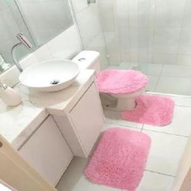 Imagem de Jogo Tapete Banheiro Felpudo 3 PÇS(ROSA)