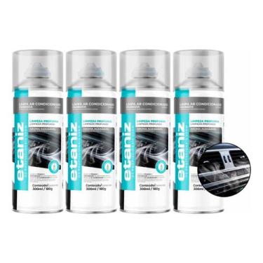 Imagem de 4 Higienizador Limpa Ar Condicionado Automotivo 300ml Etaniz - Chesiqu