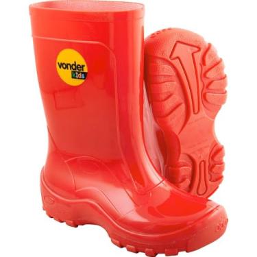 Imagem de Bota Infantil De Pvc, Vermelha, Com Forro, 20/21, Vonder.