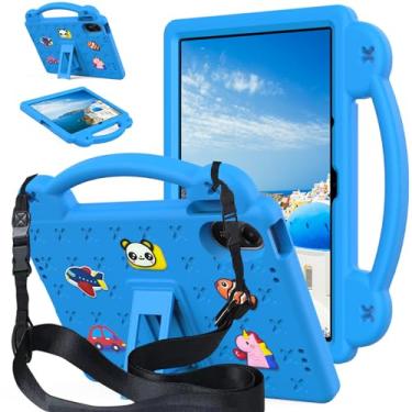 Imagem de AKABEILA Compatível com Xiaomi Redmi Pad 2 2025 11 polegadas, capa protetora universal leve à prova de choque com alça de ombro e alça de suporte, azul celeste