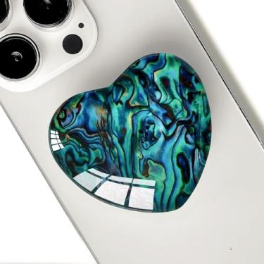 Imagem de Ksadiye Suporte Expansível Para Celular Em Formato De Coração, Vidro Smartphones, Dobrável (Capa Verde)