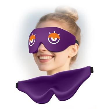 Imagem de EVA BELLE Máscara de dormir feminina masculina, máscara blackout confortável para sono profundo, máscara de dormir de espuma de memória 3D, capa de olho de seda para dormir, capas engraçadas fofas