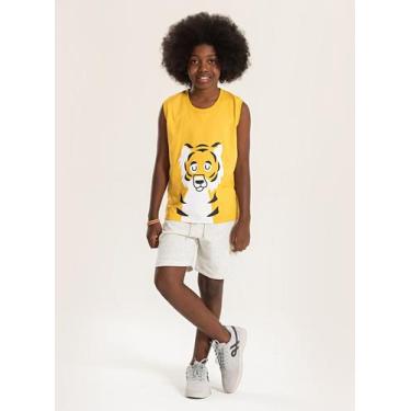 Imagem de Conjunto Verão Menino Amarelo Regata e Bermuda Tigre - Molekada, 8