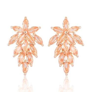 Imagem de Brincos de zircônia cúbica para casamento, casamento, prata esterlina, cristal, zircônia cúbica, pedra do mês de nascimento de pedras do mês de nascimento, brincos de poste, bijuteria para festa de