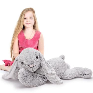 Imagem de Bicho de pelúcia BENINY Giant Bunny, 31 cm, presente de Páscoa para crianças, cinza
