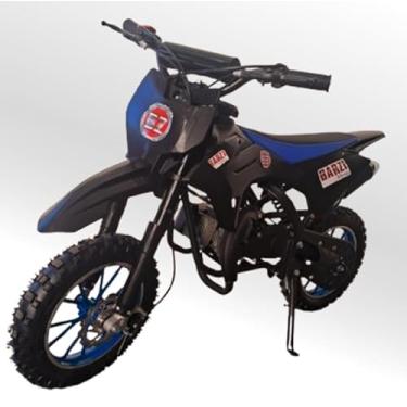 Imagem de Mini Moto Cross Trilha 49cc BZ Monster Partida a Corda Gasolina Escapamento Duplo a Gasolina com Óleo 2-Tempos BARZI MOTORS