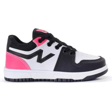 Imagem de Tênis Feminino Infantil Casual Cano Baixo (Preto/Pink, BR, Criança de 9 a 12 anos, Numérico, 30)