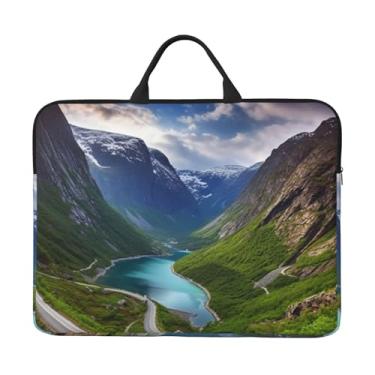 Imagem de Capa para laptop com fiordes noruegueses de 14 polegadas, bolsa de transporte para computador, à prova de choque, capa protetora para notebook, bolsa portátil para laptop, bolsa à prova d'água, para