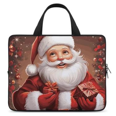 Imagem de Capa para laptop à prova de choque bolsa de transporte de computador Papai Noel presentes de Natal capa para notebook bolsa de laptop resistente à água capas de computador tablet pasta para viagem