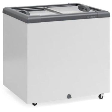 Imagem de Freezer Plano Vidro Reto Deslizante Com Led Ghd200l Gelopar Expositor 210 Litros Cinza 110v