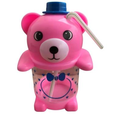 Imagem de Copo Infantil Portatil Formato de Ursinho Rosa Fofo
