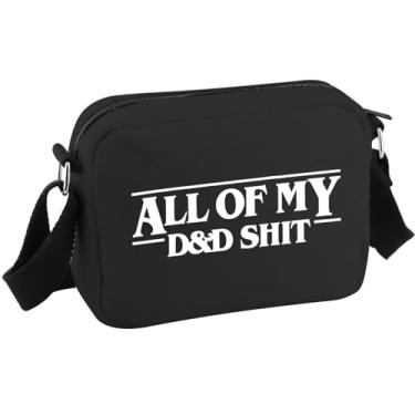 Imagem de DandD Gift RPG Gamer Gift D Dragon Dice Acessório Bolsa com zíper All Of My D Stuff Bolsa transversal para amantes de jogos, D D Shit Hkb, Multifuncional