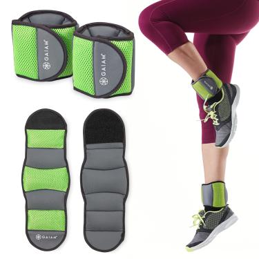 Imagem de Gaiam Conjunto de pesos ajustáveis no tornozelo para mulheres e homens – Equipamento de treino de resistência para caminhada, corrida, pilates, ioga, dança, aeróbica, exercícios cardiovasculares