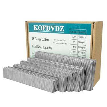 Imagem de Kofdvdz Pregos Brad 18GA, pregos de aço inoxidável 304 com acabamento pequeno para pistolas pneumáticas e elétricas, convenientes para uma variedade de projetos de trabalho ((3/10.2 cm + 2.5 cm + 1-1