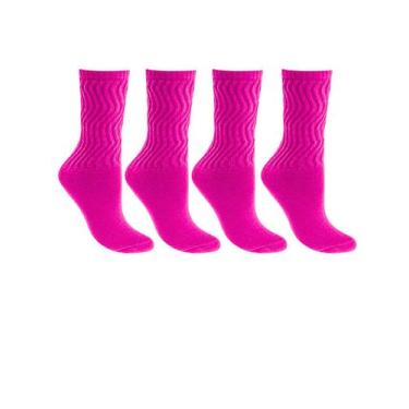 Imagem de Meia Kit 4 Pares Selene Feminina Algodão Aeróbica Longa 4900, Pink, 34
