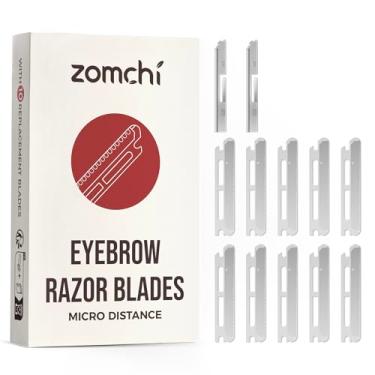 Imagem de ZOMCHI Refil de metal reutilizável para ferramentas Dermaplane, conjunto de 10 lâminas de substituição (micro distância), refis de lâmina dermaplaning, lâminas de barbear para sobrancelhas sem