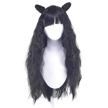 Imagem de ZNTU Peruca Nadja Cosplay Longa Preta Ondulada com Franja Resistente ao Calor Peruca Sintética Halloween Vampiro Cosplay Perucas para Mulheres Meninas