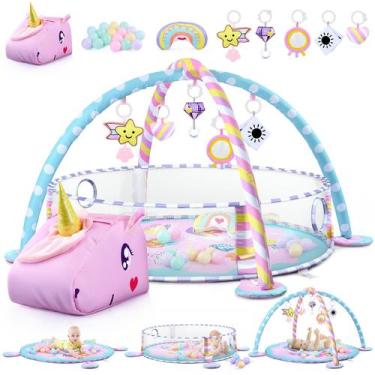 Imagem de Baby Play Mat WeeHomm Activity Gym com 6 brinquedos sensoriais de 0 a 