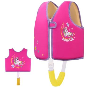 Imagem de OSHYLE Colete de natação de neoprene premium para crianças – com alças de segurança ajustáveis para idades de 1 a 9 anos, auxílio de natação de flutuabilidade ideal para meninos, meninas e crianças