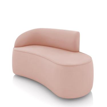 Imagem de Sofá 2 Lugares Orgânico 140 Cm Morgan Veludo Rosê D03 - D'rossi