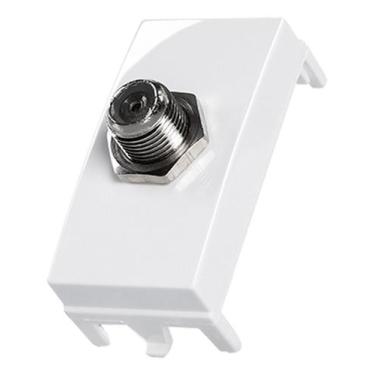 Imagem de Linha Sleek Tomada Tv Coaxial 75 Ohms Branco - MARGIRIUS, Branco