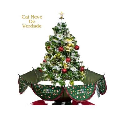 Imagem de Árvore de Natal Decorada Musical com Efeito Neve e LED, 75cm - contemp