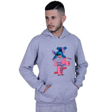 Imagem de Moletom Unissex Canguru Lilo Stitch Motoca - Lafre, Cinza, P