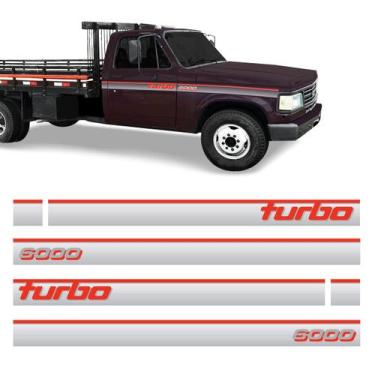 Imagem de Faixa Lateral D6000 Chevrolet Turbo Cinza Adesivos Cabine - SPORTINOX,