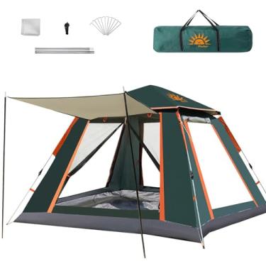 Imagem de Barraca de Camping Automática 2-4 Pessoas, Impermeável com Mosquiteiro e Cobertura Solar, Dobrável (Verde)