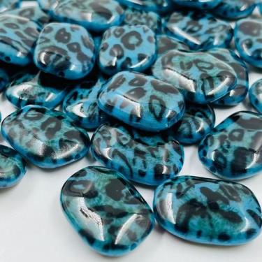Imagem de Miçanga Oval Azul e Preto 29x21mm 10pçs Pastilha Arte 38g - Macall