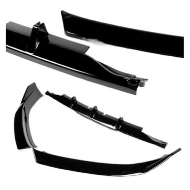 Imagem de Kit de proteção para para-choque dianteiro, 3 peças, preto brilhante, difusor de lábios, spoiler, compatível com A5 B8 Quattro 2008, 2009, 2010, 2011(F)