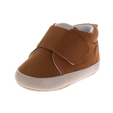 Imagem de Avalanche Botinhas quentes para meninos e meninas com forro de pelúcia sola macia primeiro andador sapatos de bebê para recém-nascidos tamanho 2-4, Marrom, 17