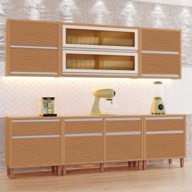 Imagem de Cozinha Completa Modulada Tuboarte Maite 100% MDF com 2 Balcão Pequeno 10 portas 4 Gavetas