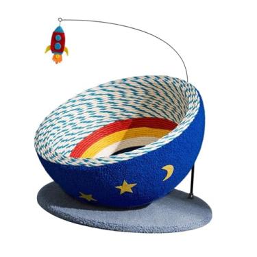 Imagem de Baoblaze Arranhador para gatos, tigela para arranhar, brinquedo interativo, protetor de móveis, almofada para arranhar, cama para gatos para exercícios e, Base Cinza Claro